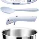 CAROTE 4QT Stainless Steel Sauce Pan with Stand-Up Lid, Nonstick Stainless Steel Pot with Detachable Handle, Non Toxic Kitchen Saucepan, Induction Kitchen Cookware, Oven Safe to 600°F