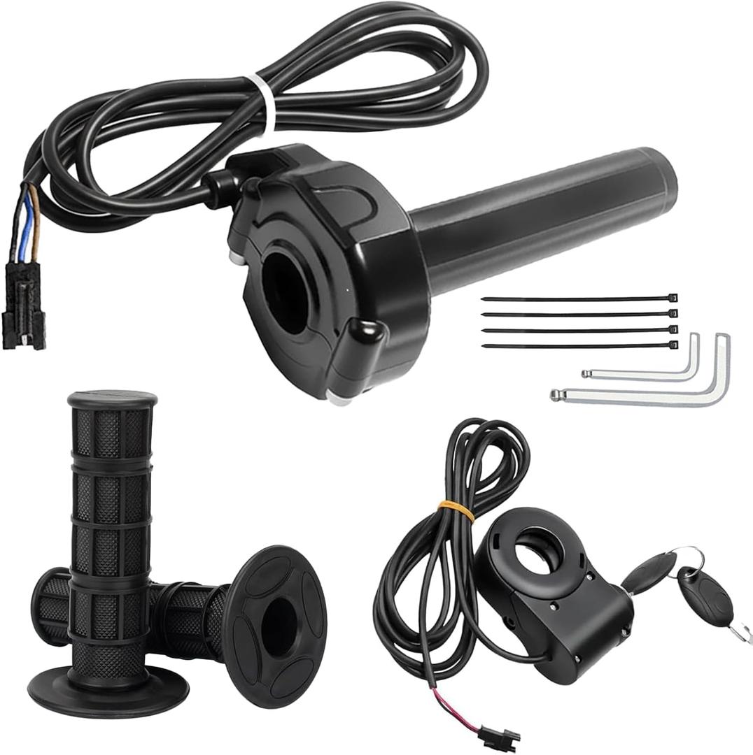 Q20 Full Twist Throttle with Rolling Bearing, Ebike Throttle Grip Cable Kit Compatible with Q20 Electric Dirt Bike