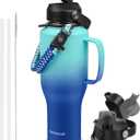 ABOTOCUP Water Bottle 40oz, Insulated Water Bottle with Handle & Straw Lids, Stainless Steel Water Bottle Fits in Any Car Cup Holder, Travel Cup Double Wall BPA-Free Leak-proof to Keep Cold &Hot