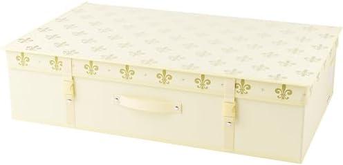 HANGERWORLD Wedding Dress Storage Box with Acid Free Tissue - Large, Ivory Gold Fleur de Lis Pattern