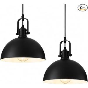 Kitchen Pendant Lighting Over Island, Matte Black Hanging Light Fixture, Pendant Lights for Dining Living Room Hallway