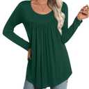 CATHY Womens Long Sleeve Casual Tunic Tops Fall Fashion 2026 Loose Fit Dressy to Wear with Leggings Winter Elastic Shirts (Green)