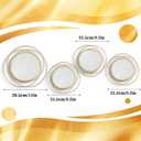 4 Set Circle Mirrors for Wall Decor for Living Room Bedroom Bathroom Entryway Metal Round Mirror Decorative Hanging Mirrors Sun Bohemian Geometric Accent Sculpture -Gold 11 in/9.2 in