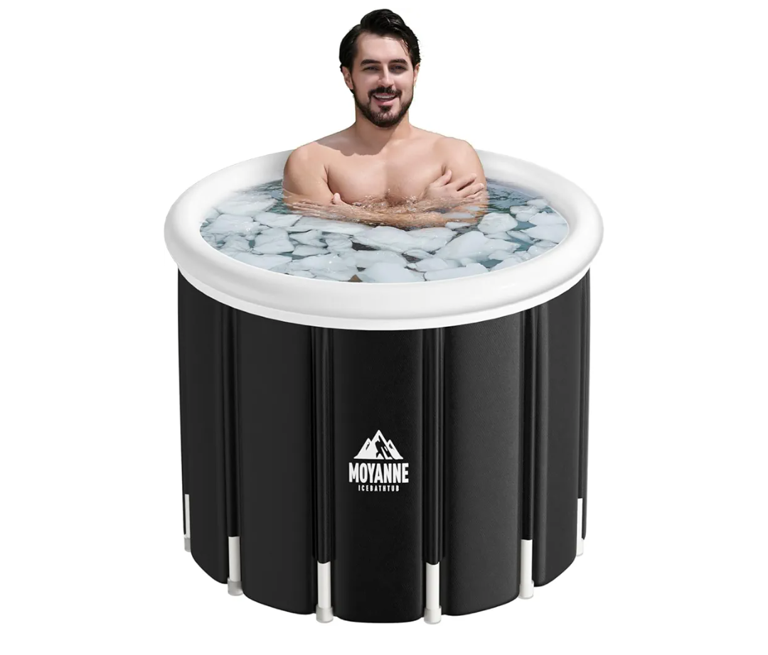 Moyanne Large Size ice bath cold plunge tub for athletes pod portable,Multiple Layered Portable Ice Pod for Recovery and Cold Water Therapy, Cold Plunge Tub for Outdoor, ice baths at home (black)