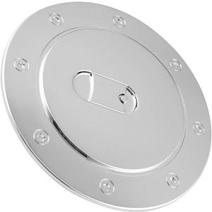 Gas Tank Door Cover for 1999-2006 Chevy Silverado Chevy Suburban Tahoe Avalanche GMC Sierra, Silver Chrome Fuel Filler Door Cover