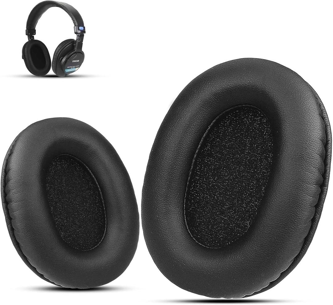 Krone Kalpasmos Sony MDR-7506 Replacement Ear Pads, Soft Cushions Compatible with Sony MDR7506 and Sony MDR-v6 Replacement Ear Pads, MDR-V7, Memory Foam, Protein Leather Softer Velvet Scrim, Black