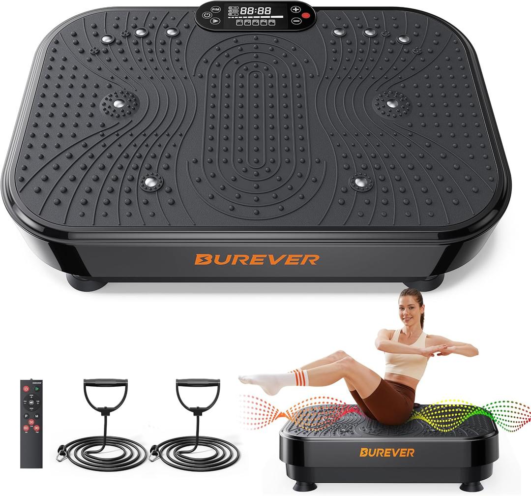 Vibration Plate Exercise Machine, Full Body 150W Vibration Plate for Lymphatic Drainage, 99 Adjustable Speeds, Power Vibrating Fitness Platform for Weight Loss & Fitness, Women Men