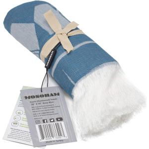 Mosobam Soft Fouta Peshtemal 35X70, Navy, Fall Cacala Fleece Blankets, Luxury Scarf Sarong, Hamam Towel, Lightweight Travel Outdoor Picnic Blanket Throw, Viscose Made from Bamboo - Turkish Cotton