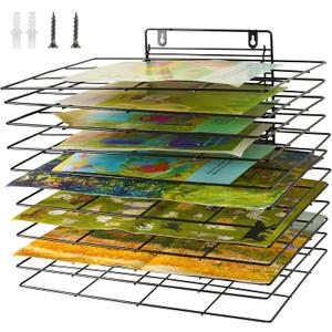 Lzttyee Art Drying Rack for Classroom Paint Drying Rack Small Art Drying Rack Wall Art Storage Rack with 12 Removable Shelves for Classrooms and Art Studios (12 Shelves)