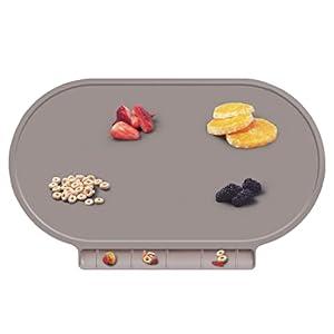 Silicone Placemat for Baby, Silicone Baby Toddlers Non-Slip Tablemats Stain Resistant Anti-Skid Reusable Dishwasher Safe Table Mats, Portable Food Mat Travel (2Pack, Dark Blue)