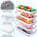 Sanwuta 6 Pcs Clear Hard Zipper Case Plastic Zipper Pouches Transparent Makeup Bag Pencil Case Pouches Toiletry Diaper Bag for Travel Toy Storage Organizer Bins(White,7.48 x 3.94 x 2 Inch)