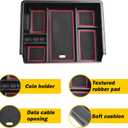 Full Center Console Organizer Compatible with 2014-2018 Sierra 1500 /Silverado 1500 Accessories 2015-2019 Silverado/Sierra 2500 3500HD Compartment Cover Insert Tray Storage, Red