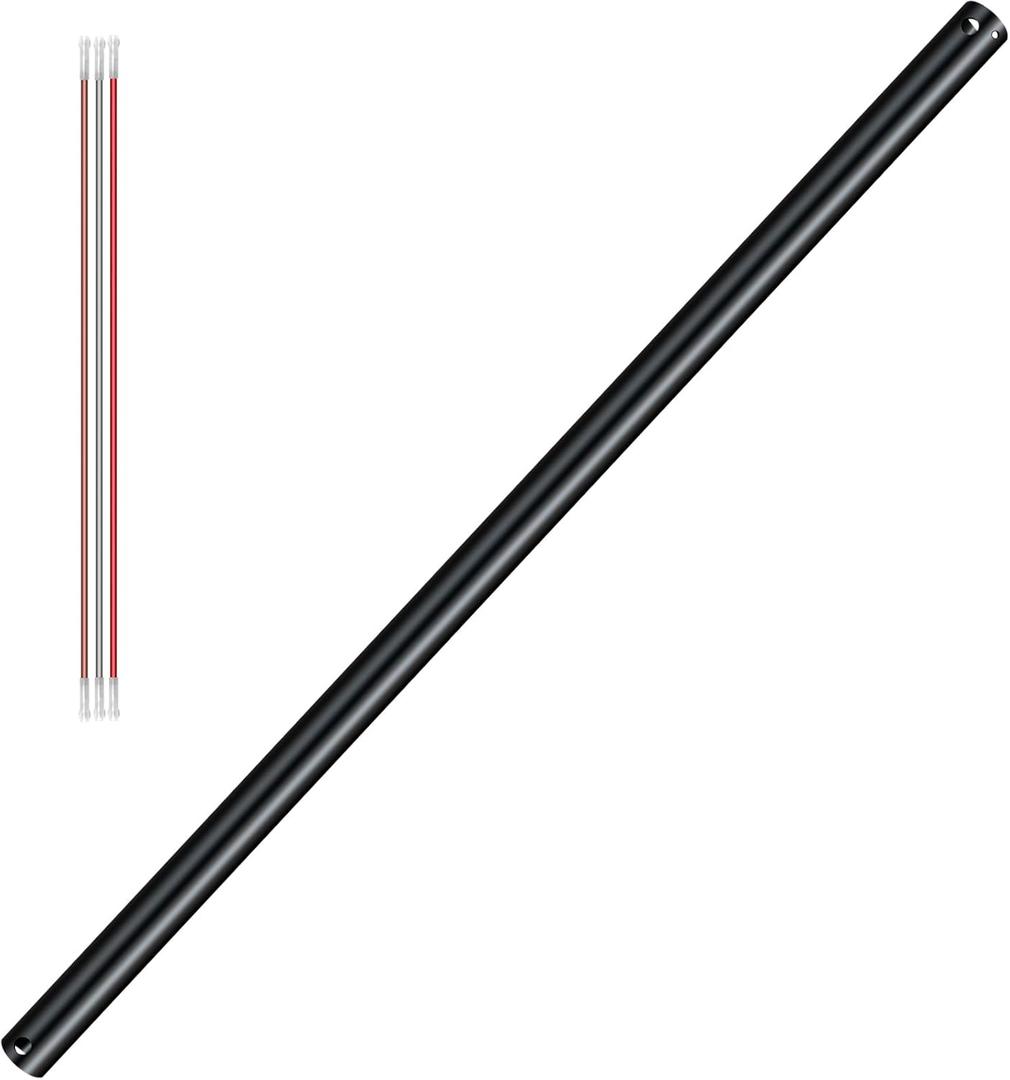 36 Inch Ceiling Fan Downrod with Extension Cable - 1 Inch Outer Diameter, Black Ceiling Fan Extension Rod,(No Threaded) Improves Airflow, Suitable for Various Ceiling Fans