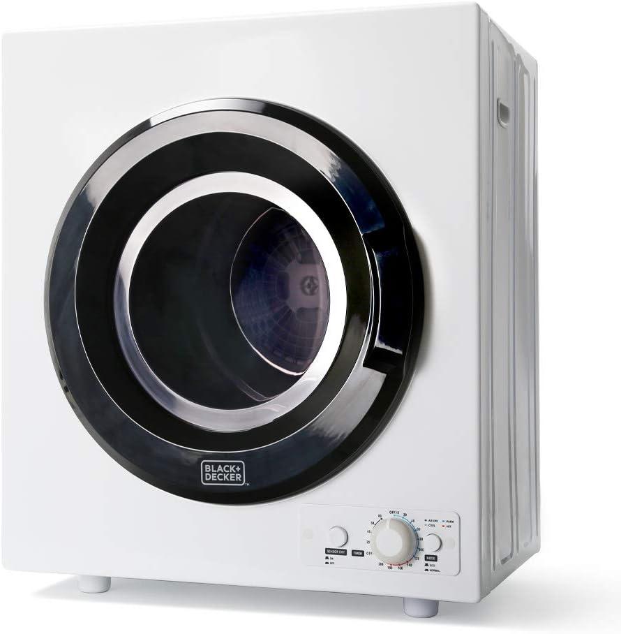 BLACK+DECKER BCED37 Compact Dryer for Standard Wall Outlet, Small, 4 Modes, Load Volume 13.2 lbs., White (3.5 Cu. Ft)