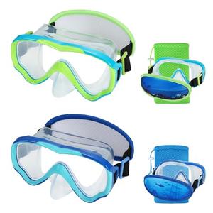 RUIGAO 2PK Kids Goggles Age 6-14, Diving Mask Elastic No TangleStrap, Swimming Goggles with Nose Cover