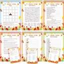 Thanksgiving Games, Thanksgiving Activities, Friendsgiving Games Fall Party Supplies Word Search Scramble Bingo Trivia Pictionary Categories and Answer Keys for Family