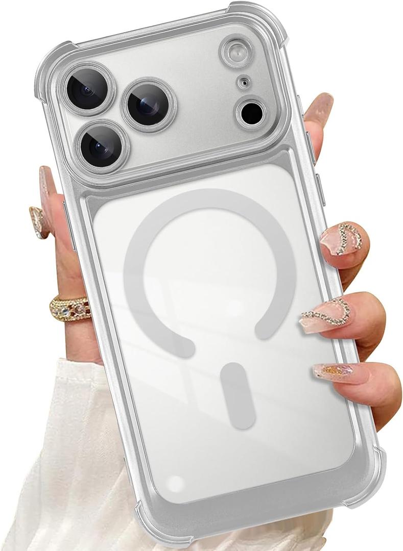Magnetic Phone Case Made for iPhone 17 Pro Max 6.9 Inch, Silver