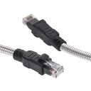InstallerParts Stainless Steel Armored Cat.6A Patch Cable 24AWG 7.8mm Cable Diameter, Outdoor, Waterproof, UV Resistant, Enhanced Durability, 10 Ft, 1-Pack