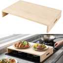 21.3"x14.7" Wooden rv Stove Top Cover, rv Sink Cover Cutting Board for Extra Counter Space, Multipurpose Camper Stove Cover for Kitchen, Campers, with 2 Detachable Support Panels