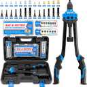 Rizom Rivet Nut Tool, 16 Rivnut Tool Kit with 13 Metric and SAE Mandrels, Threaded Nutsert Tool, 168PCS Rivet Nut Assortment Kit in Organized Carrying Case