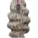Salt & Pepper Wavy Natural Gray Indian Raw Hair Bundles (12" Wavy One Bundle)