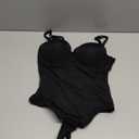 SHAPERIN Women's Tummy Control Shapewear Bodysuits Strapless Low Back Body Shaper with Built-in Bra & Removable Straps (Black)