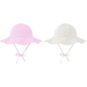 Zando Baby Sun Hat UPF 50+ Toddler Sun Protection Bucket Hats for Boys Girls Infant Wide Brim Beach Hat Baby Bucket Hat 0-4T (12-24 Months, Pink & Beige)