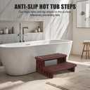 Hot Tub Steps, Non-Slip & Durable Hot Tub Stairs, Portable Universal Ladder Can Be Used Indoors and Outdoors (Reddish Brown)