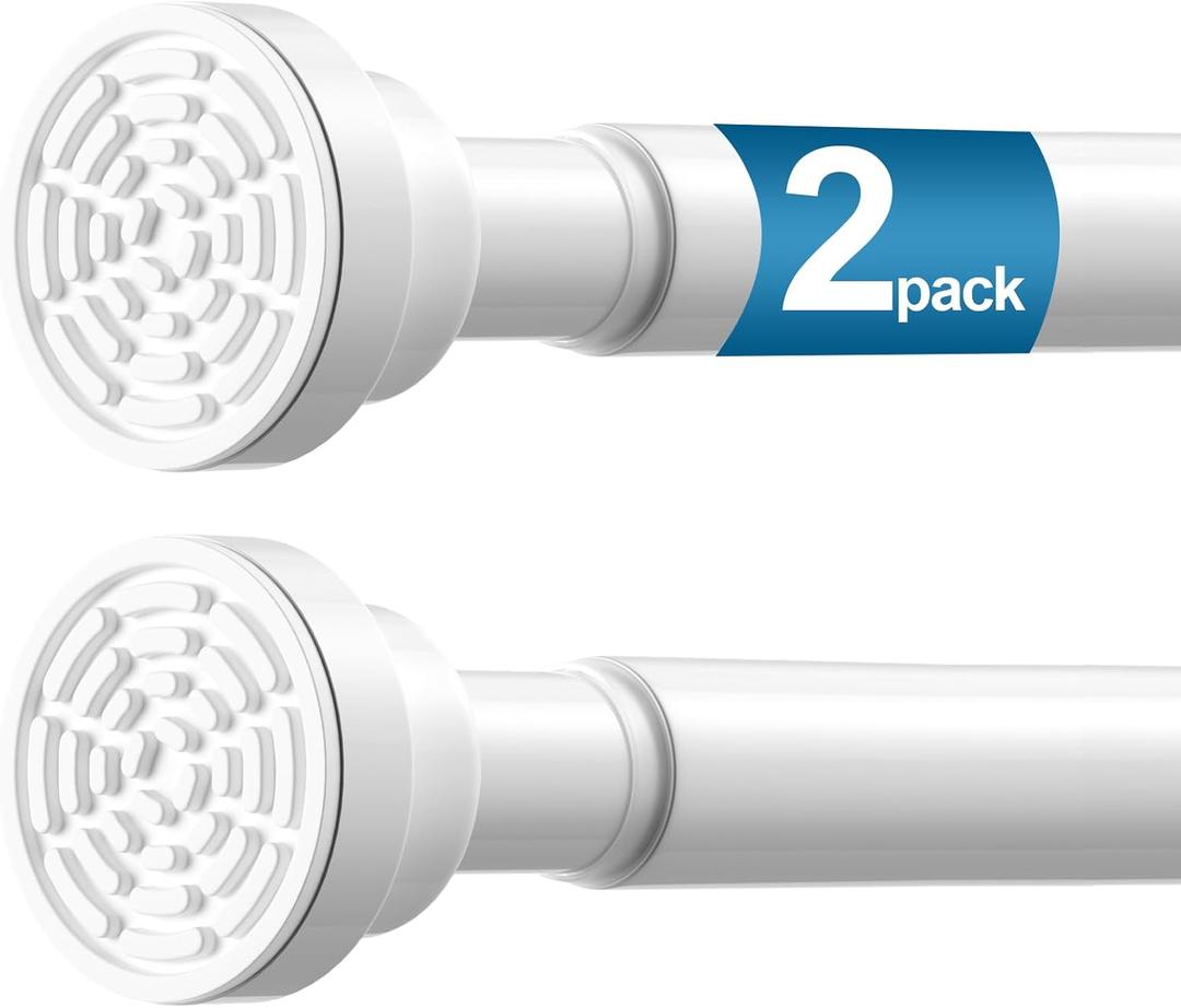 2Pack Tension Curtain Rod 31 to 75 Inch Spring Tension Rods for Windows Adjustable Curtain Rod No Drilling Expandable Pressure Curtain Rod Shower Rods for Closets,Bathroom,Kitchen,Doorway