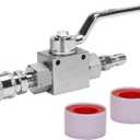 DERNORD High Pressure Ball Valve Kit 1/4 Inch Quick Connect for Power Washer Hose, 4500 PSI (1/4'')