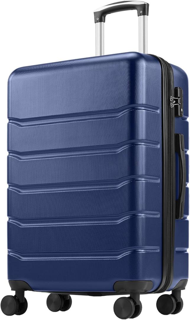 OLIXIS 20 Inch Carry-On Luggage, Hardside Suitcase with Spinner Wheels, Lightweight ABS Hard Shell Travel Luggage, TSA Approved Lock, Expandable Small Suitcase for Business & Travel, Blue