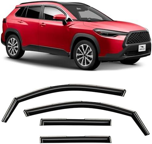 Voron Glass in-Channel Extra Durable Rain Guards for Toyota Corolla Cross 2022-2025, Window Deflectors, Vent Window Visors, 4 Pieces - 200489