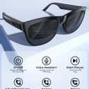 Smart Bluetooth Glasses,Built-in Mic & Speakers,Smart Wireless Headphone Sunglasses for Men and Women,Athletic/Outdoor UV Protection and Voice Control,Unisex(Black)