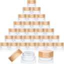 Geiserailie 30 Pieces Glass Cosmetic Containers Empty Sample Jars with Leak Proof Lids Makeup Sample Containers for Lotion Cream Cosmetic (30 Gram)