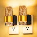 Night Lights Plug into Wall Decorative, Modern Crystal Wall Sconce with Dimming Switch, Perfect for Bedroom, Living Room, Hallway, Bathroom,Baby's RoomYellow