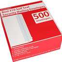 #10 Envelopes Letter Size Self Seal | 500 Business Mailing Security Peel and Sealing Envelope | 100% Tinted | no 10 White Windowless Legal Regular Plain Envelops Pack | 4-1/8 x 9-1/2 Inches | 24 LB