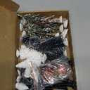 ONESING 32 Pcs Christmas Village Accessories Bottle Brush Trees with Bench Pathway Light Miniature Christmas Village Sets for Xmas DIY Crafts Christmas Holiday