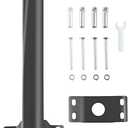 Light Pole Mount,Solar Lighting Mounting Bracket Extension Pole Kit Wall Black Metal Pipes Barn Lights Fixture Antenna Adaptor Outdoor Arm for Street Light,Wall Mounted Tire,Barn Lamp,Post Tree