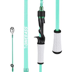 One Bass Fishing Rod, Spinning & Casting Fishing Pole with 30 Ton Carbon Fiber, 6'0"Medium-2piece