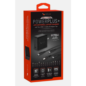 Helix 65W Universal USB-C Laptop Charger Power Adapter (ETHNBC65U) Black