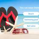 KuaiLu Flip Flops for Women with Arch Support Yoga Mat Comfortable Summer Beach Walking Thong Cushion Sandals Slip On Indoor Outdoor (5, Red Black)