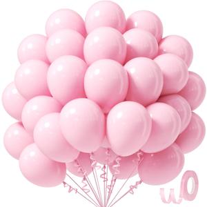 Awenztech Light Pink Balloons 12 inch, Pastel Pink Latex Balloon 50pcs Party Balloons for Graduation Bridal Baby Shower Gender Reveal Birthday Party Decorations