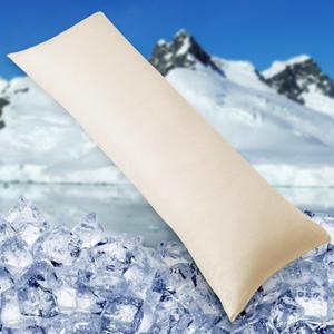 HOMFINE Cooling Pillow Cases Body Size - Double Side Q-Max 0.439 Cooling Fiber for Pillow Protector, Breathable Cold Pillow Cover for Hot Sleeper Night Sweat, Zipper, 2 Pack (20"x54", Beige)