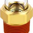 1'' NPT Domed Oil Sight Glass, Oil Level Sight Glass with Clear View, Liquid Level Indicator for Air Compressor, Gearbox, Pump, Tank