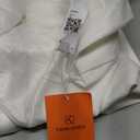 Womens Classic Coat Lapel Collar Open Front Belted Long Jacket (Small, White)