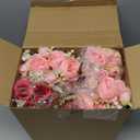 Jexine 12 Bundles Silk Artificial Peonies Flowers Faux Peony Bouquet Fake Peonies Artificial Flowers Bouquets for Vase Floral Arrangements Wedding Home Table Decoration (Rosy Red,Pink)