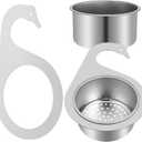 2pcs Sink Strainer Basket Mesh Kitchen Sink Food Catcher Metal Sink Basket Swan Sink Strainer Basket Food Strainer Sink Drain Basket Corner Basket