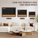4 THOUGHT Chalkboard Calendar Corkboard Combo 36" x 24", Rustic Brown