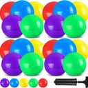 Vinsot 25 Pcs Fun Bouncy Balls 13 Inch Marbleized Bouncing Balls Rubber Inflatable Ball Large Sensory Ball with Pump for Beach Backyard Park Indoor Outdoor Party Favors