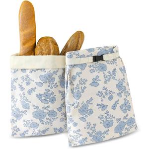 Beeswax Bread Bags for Homemade bread,2 Pack Sourdough Bread Bags,Reusable Bread Bourdough Storage (Blue & Blue)